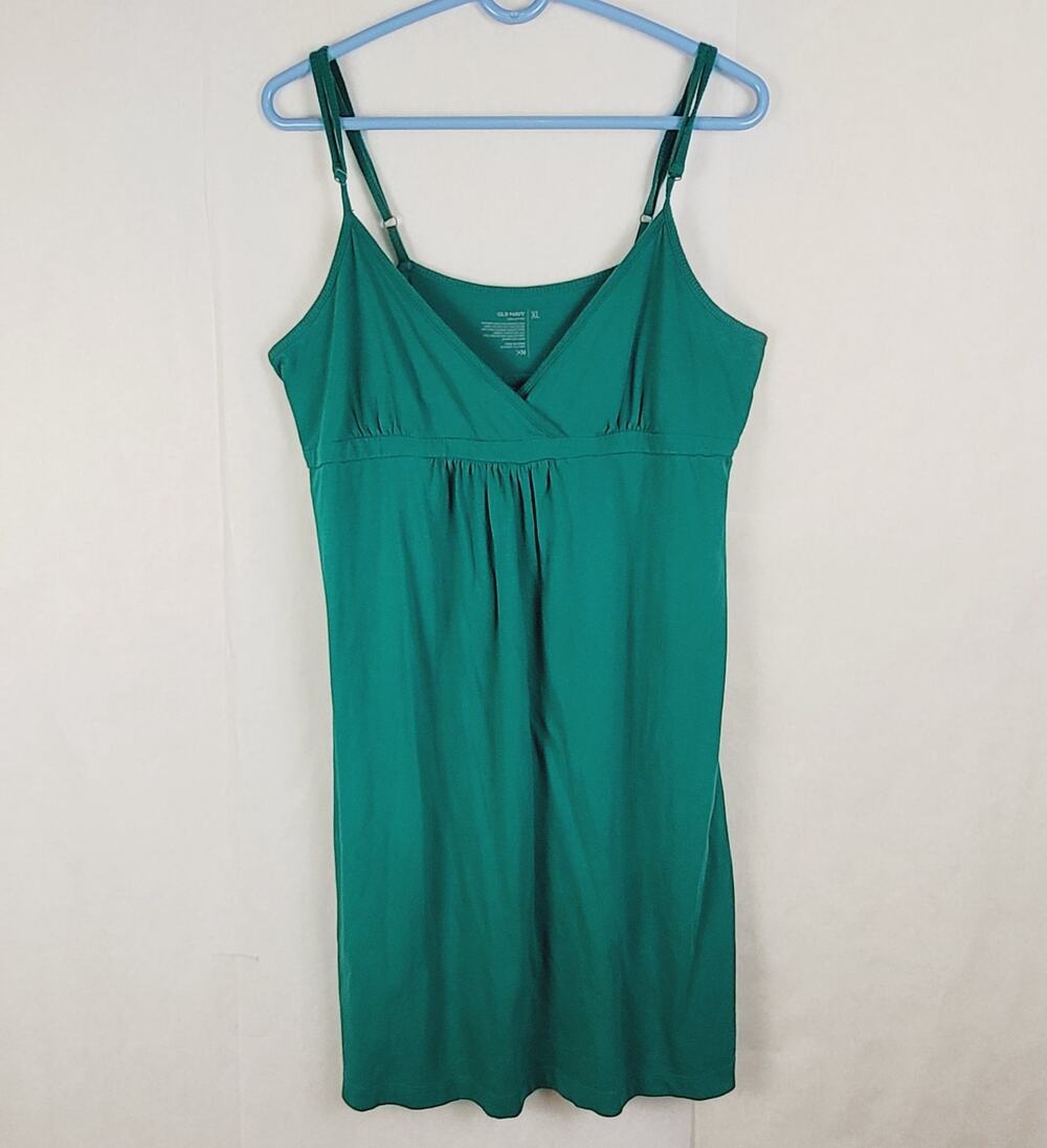 Old Navy green cotton dress Size XL Clean girl Earthtone Soft Sustainable
